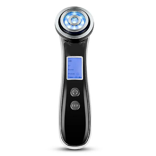 Chrono Dispositif de beauté faciale à ultrasons de dispositif de radiofréquence à LED, dissolvant de rides multifonction Massage facial anti-rides anti-vieillissement pour le corps et le visage(Noir)