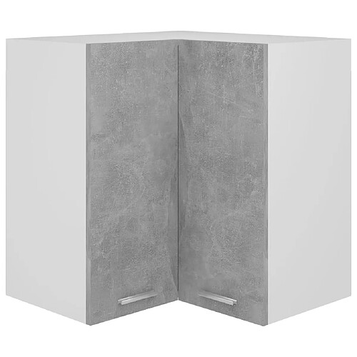 vidaXL Armoire d'angle suspendue Gris béton Bois d’ingénierie