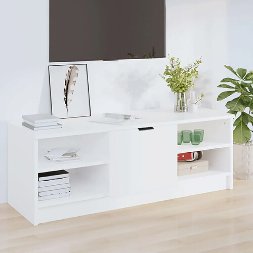 vidaXL Meuble TV Blanc 102x35,5x36,5 cm Bois d'ingénierie