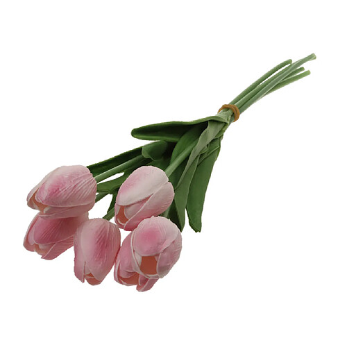 Pu Toucher Maison Décor Floral Mini Tulipe Bouquet Artificielle Bouquet De Fleurs Rose