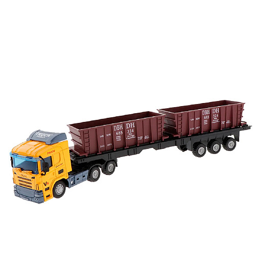 1:48 Diecast Cars Toy Engineering Vehicle Carrier Truck Jaune