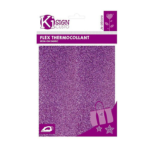 Graines Creatives Flex Thermocollant Paillettes - Violet - 15 x 20 cm