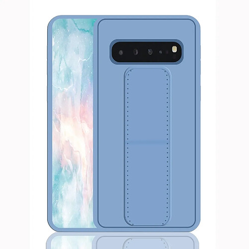 Wewoo Coque Pour Galaxy A90 5G antichoc couture peau de vache motif PC + PU + TPU bleu