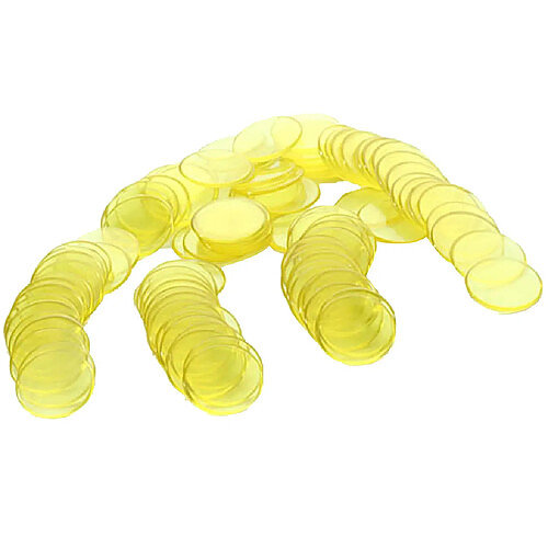 100pcs Plastique Jaune Jetons De Bingo 3cm