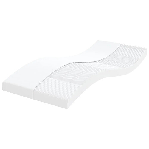 vidaXL Matelas en mousse blanc 90x220 cm 7 zones dureté 20 ILD