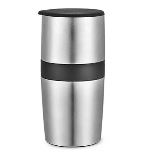 Universal Tout dans un moulin à café manuel portable set cafetière filtre à bière avec tasse de voyage réglable céramique | moulin à café manuel (argent)