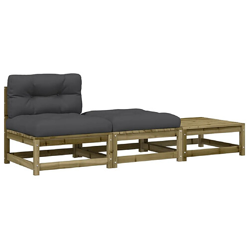 Maison Chic Canapé de jardin sans accoudoirs avec coussins et repose-pieds | Canapé Sofa d'extérieur | Fauteuil terrasse -MN41586