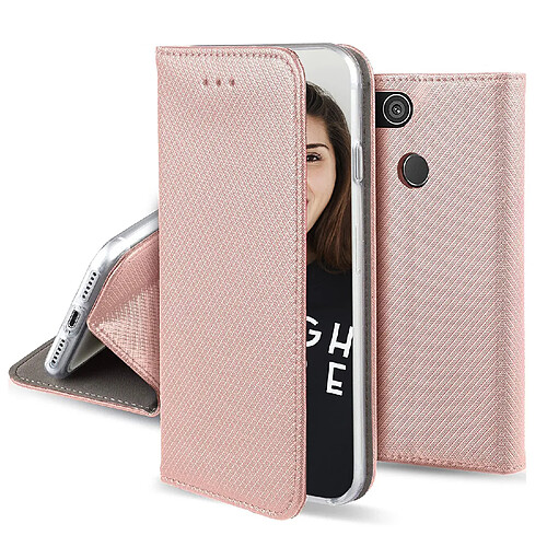 JAYM - Etui Folio Rose Gold pour Apple iPhone 13 Mini ? Fermeture Magnetique ? Fonction cinéma Stand ? Rangement cartes inclus