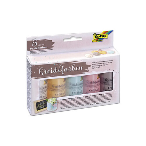 folia Set de couleurs craie, 5 x 60 ml, assorti ()