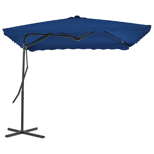 Helloshop26 Parasol d'extérieur avec mât en acier 250 x 250 x 230 cm bleu 02_0008202