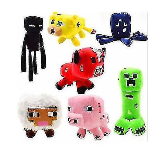 Universal 7pcs minecraft peluche jouet plante grimper câlin animal moelleux enfants cadeau