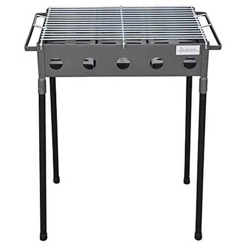 Visiodirect Barbecue rectangulaire en Acier inoxydable coloris Gris - 51 x 33 x 60 cm