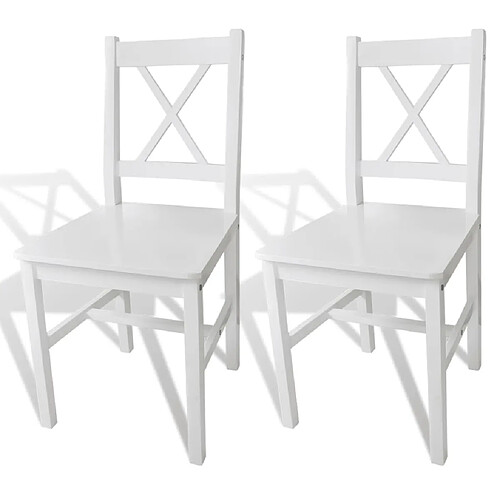 vidaXL Chaises à manger lot de 2 blanc bois de pin