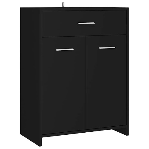 Maison Chic Armoire de salle de bain,Meuble de rangement,Meuble haut Noir 60x33x80 cm Aggloméré -GKD304178