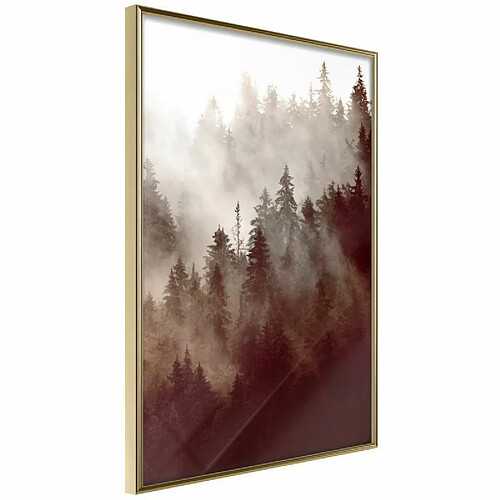 Paris Prix Affiche Murale Encadrée Forest Fog 30 x 45 cm Or