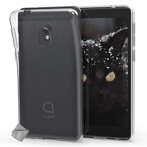 Htdmobiles Coque silicone gel fine pour Alcatel 1C (2019) + film ecran - TPU TRANSPARENT