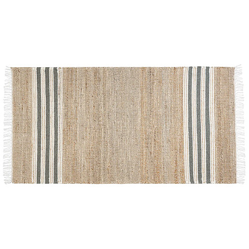 Beliani Tapis en jute 80 x 150 cm beige et gris MIRZA