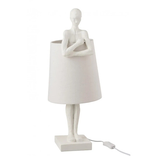 Dansmamaison Lampe Figurine Soutien Resine Blanc