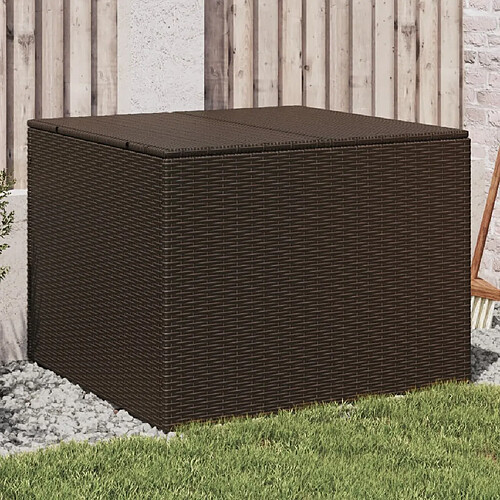 vidaXL Boîte de rangement de jardin marron 291L résine tressée