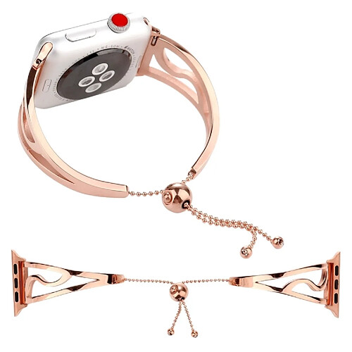 Wewoo Bracelet en forme de S Bracelet de montre en acier inoxydable pour Apple Watch séries 3 et 2 et 1 38 mm (or rose)