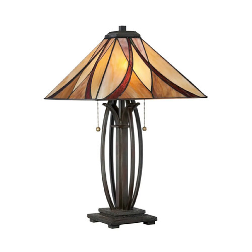 Elstead Lighting Lampe de table Asheville Verre,Métal Bronze