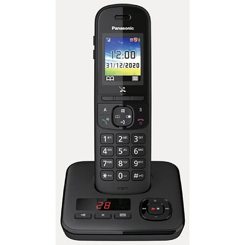 Téléphone sans fil dect noir avec répondeur - kxtgh720frb - PANASONIC