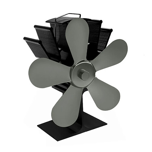 Wewoo YL602 Ventilateur de poêle de cheminée à chaleur métallique à haute température5 lames Gris