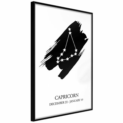 Paris Prix Affiche Murale Encadrée Zodiac Capricorn I 20 x 30 cm Noir