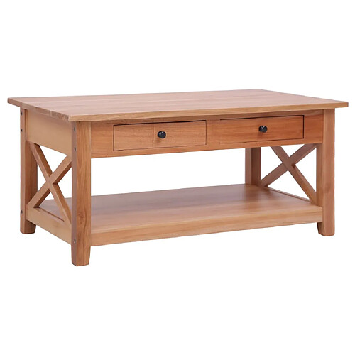 vidaXL Table basse 100x55x46 cm bois d'acajou massif