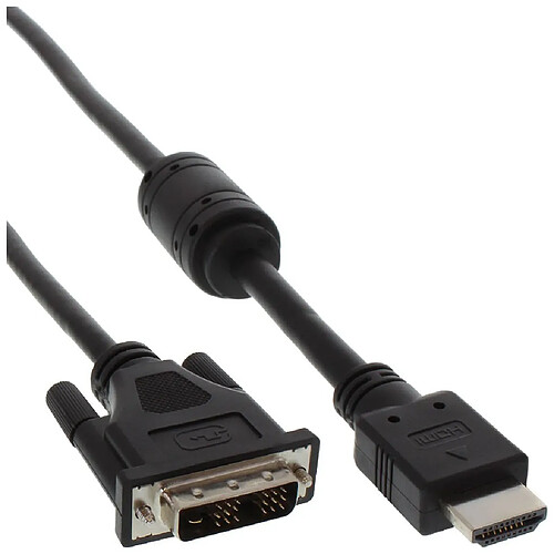 HDMI-Câble adaptateur DVI, InLine®, 19 broches mâle sur 18+1 mâle, avec ferrite, 1,8m