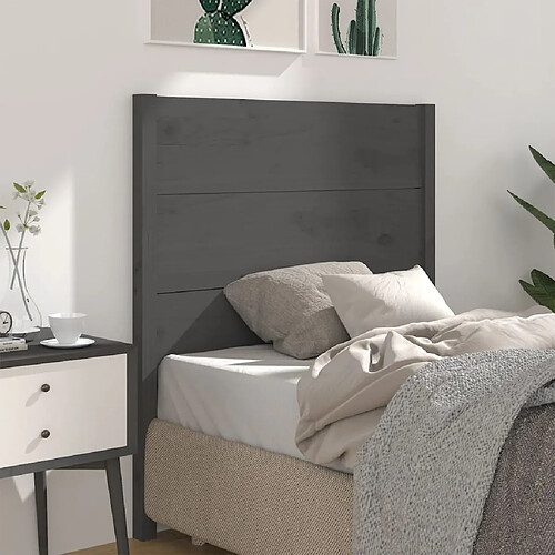 vidaXL Tête de lit Gris 96x4x100 cm Bois massif de pin