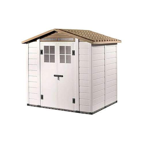 Abri de Jardin en Résine Gardiun Tuscany Evo 200 4 m² 181x220x216 cm Blanc/Beige