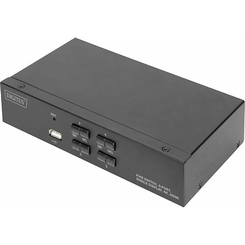 Digitus DS-12880 4+1 ports Commutateur KVM HDMI télécommande, clavier 3840 x 2160 pixels