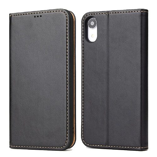 Wewoo Housse Coque Etui en cuir avec rabat horizontal pour iPhone XRavec porte-cartes et noir