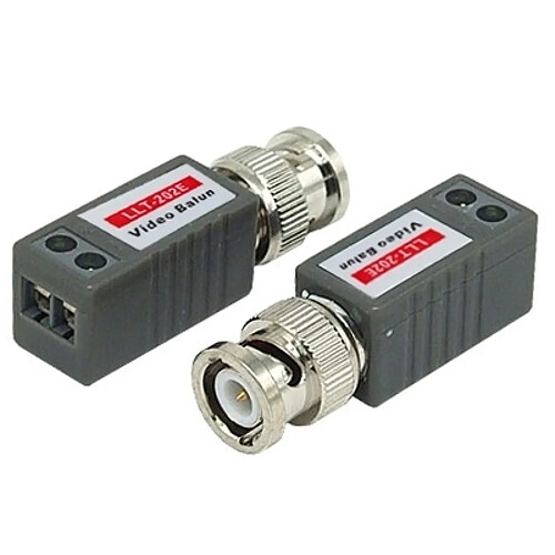 Wewoo Gris 2 PCS 1 Canal Vidéo Balun Passive UTP BNC Cat5 Transceiver