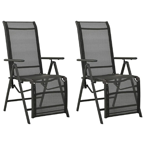 vidaXL Chaises inclinables de jardin lot de 2 Textilène et aluminium