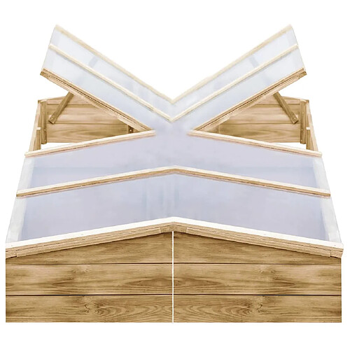 vidaXL Serres 2 pcs Bois de pin imprégné 200x50x35 cm