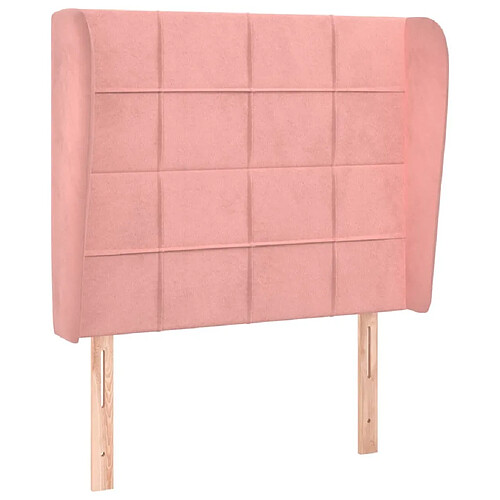 Maison Chic Tête de lit moderne avec oreilles pour chambre - Décoration de lit Rose 83x23x118/128 cm Velours -MN91129