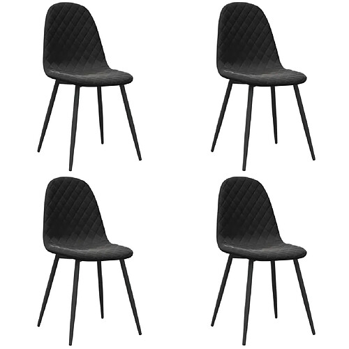 Maison Chic Lot de 4 Chaises à manger | Chaise de salle à manger cuisine Noir Velours -GKD99204