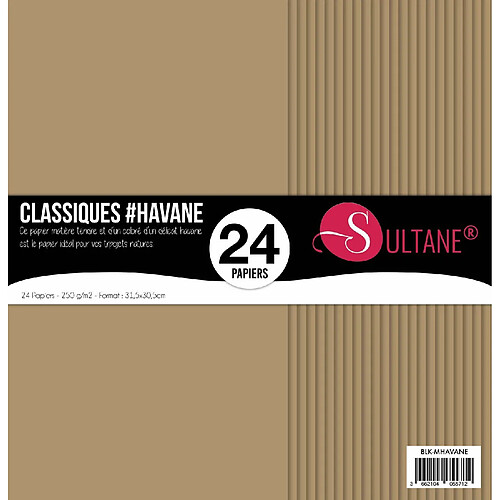 Sultane A 24 papiers Scrapbooking Havane - 300g/m2 - H : 30,5 cm