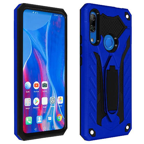 Avizar Coque Huawei P Smart Z / Honor 9X Bi-matière Béquille Fonction Support Bleu