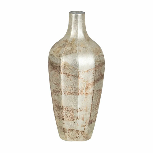 BigBuy Home Vase Blanc Verre 11 x 11 x 25 cm