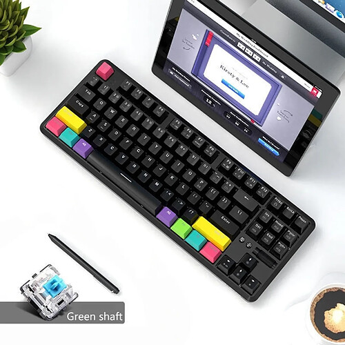 Universal Clavier mécanique Bluetooth filaire/sans fil à 87 touches pour K870T, RGB 090F | clavier (commutateur noir 1 cyan)