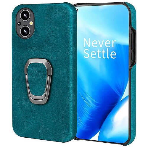 Coque en TPU + PU avec béquille rotative, cyan pour votre OnePlus Nord N20 5G