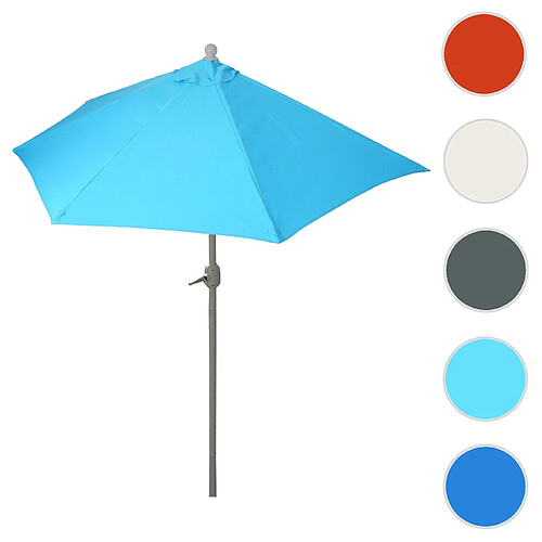 Mendler Parasol Parla en alu, hémicycle, parasol de balcon UV 50+ ~ 270cm turquoise sans pied