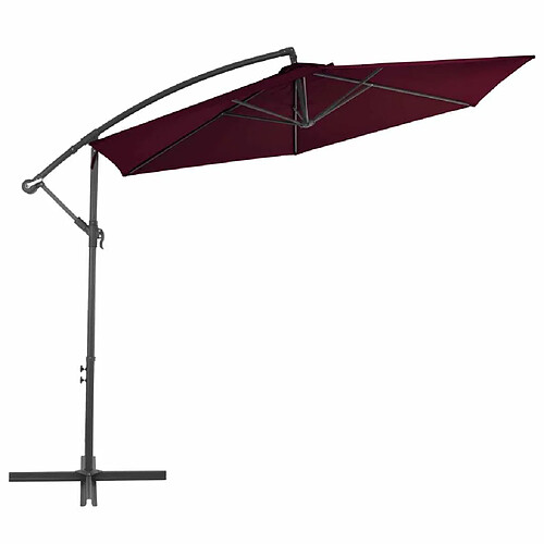 Maison Chic Parasol Jardin | Parasol déporté avec mat en aluminium Bordeaux 300 cm - GKD54560