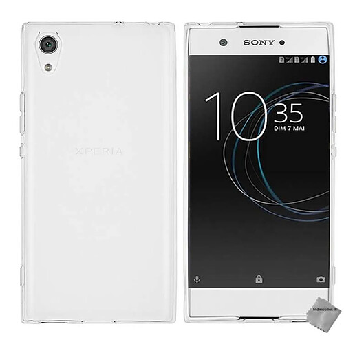 Htdmobiles Coque silicone gel fine pour Sony Xperia XA1 Plus + verre trempe - BLANC TRANSPARENT