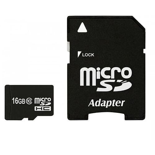 Carte mémoire Micro-SD 16Go classe 10 + Adaptateur SD - ImroCard