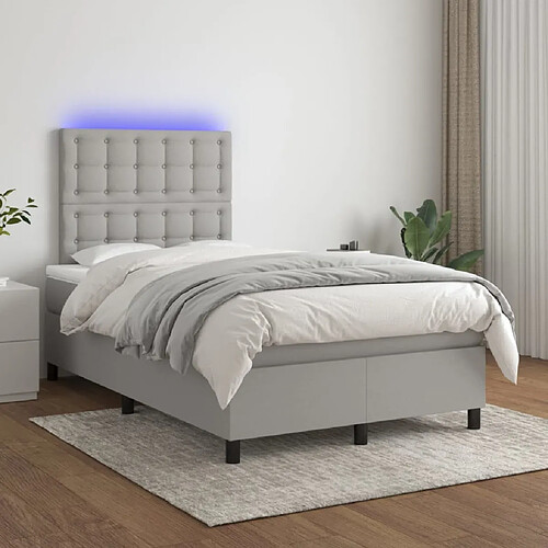 Sommier à lattes,Cadre à lattes de lit et matelas et LED pour Adulte Gris clair 120x200 cm -MN31797