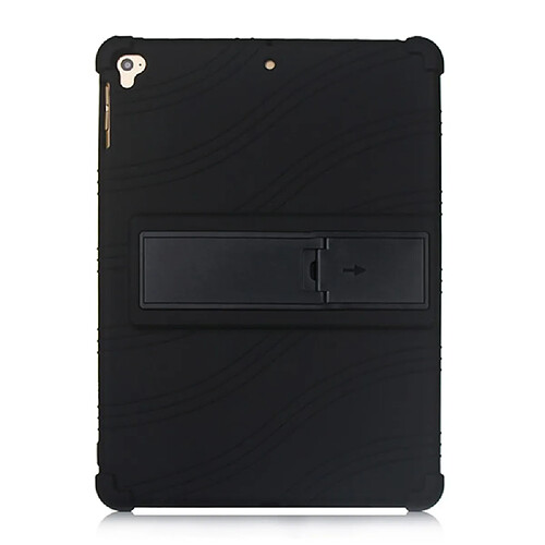 Coque en silicone Souple avec béquille noir pour votre Apple iPad Air (2020)/iPad Air 2/iPad 9.7 pouces (2017)/iPad 9.7 pouces (2018)